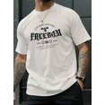 thumbnail image 1 of Men's Freedom Pigeon Print Tee Shirt, Tees For Men, Casual Short Sleeve T-shirt For Summer, 1 of 5