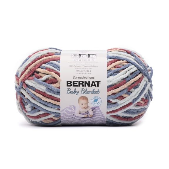 Bernat® Baby blanket™ #6 Super Bulky Polyester Yarn, Button roses 10.5oz/300g 220 Yd (2pk)
