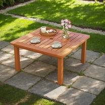 Resenkos Patio Coffee Tables,Patio Tables,Patio Coffee Table with Umbrella Hole and Teak Oil Finish