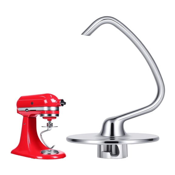 PQPO Stainless Steel Dough Hook Attachment Compatible with KitchenAid 4.5-5 Quart Tilt-Head Stand Mixer, Efficient Kneading for Bread, Pasta, Pizza,Rustproof & Dishwasher Safe