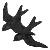 WEUVEB Rustic Farmhouse Cast Iron Wall Decor Black 3D Bird Wall Art Set of 2 for Living Room Home Decoration