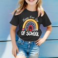 thumbnail image 2 of Girl Shirts Size 7-8 Last Day of School Graphic Print Short Sleeve Crewneck T Shirts Loose Fit Casual Tops Summer Clothes,A-Black,140(8-9 Years), 2 of 4