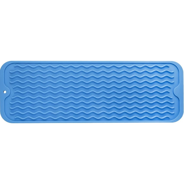 MicoYang Tapete de silicona para secar platos para uso múltiple, fácil de limpiar, ecológico, tapete de silicona resistente al calor para encimera o fregadero de cocina, refrigerador o revestimiento d
