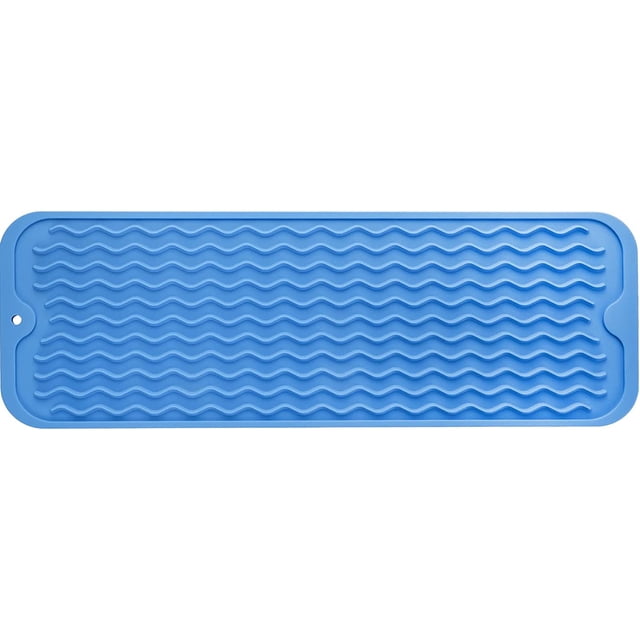 MicoYang Tapete de silicona para secar platos para múltiples usos, fácil de limpiar, ecológico, tapete de silicona resistente al calor para encimera o fregadero de cocina, refrigerador o revestimiento