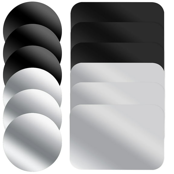 Pawsdot Round Self-Adhesive Metal Sheet for Car Accessories Drivers 12Pcs 2.6X1.8In
