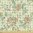 thumbnail image 2 of Ambesonne Floral Fabric by the Yard Upholstery, Vintage Peony Leaves Pattern, 1 Yard, Grey Yellow Blush, 2 of 5