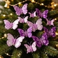 thumbnail image 6 of Lilixerw Purple Glitter Butterfly Clips 10 Pack, Mesh Tulle Artificial Butterflies 11.02x7.28x0.79 inch, for Christmas Tree Wreath Garland Holiday Decoration, 6 of 6