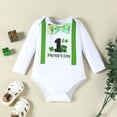 thumbnail image 5 of WIBACKER My First St Patricks Day Baby Boy Outfit Infant Stripe Romper Clover Pants Set Newborn Gentleman Outfits, 5 of 9