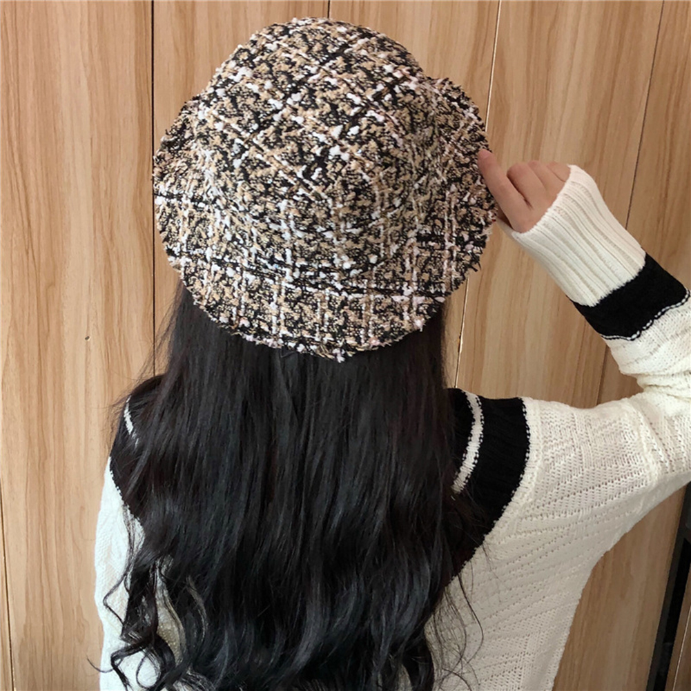 Fashion Women Plaid Autumn Winter Warm Cotton Basin Bucket  display picture 3