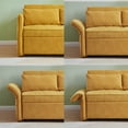 thumbnail image 5 of Chenille Adjustable Armrests Sleeper Sofa, Yellow, 5 of 9