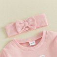 thumbnail image 6 of Cjfdfy Toddler Baby Girl Fall Outfit Big Sister Embroidery Long Sleeve Waffle Knit Sweatshirts And Headband Cute Baby Big Sister Fall Winter Clothes 1-5 Years, 6 of 9