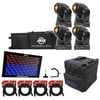 4) American DJ ADJ Inno Pocket Spot LED DMX Lights+Bags+Panel stage Light+Cables