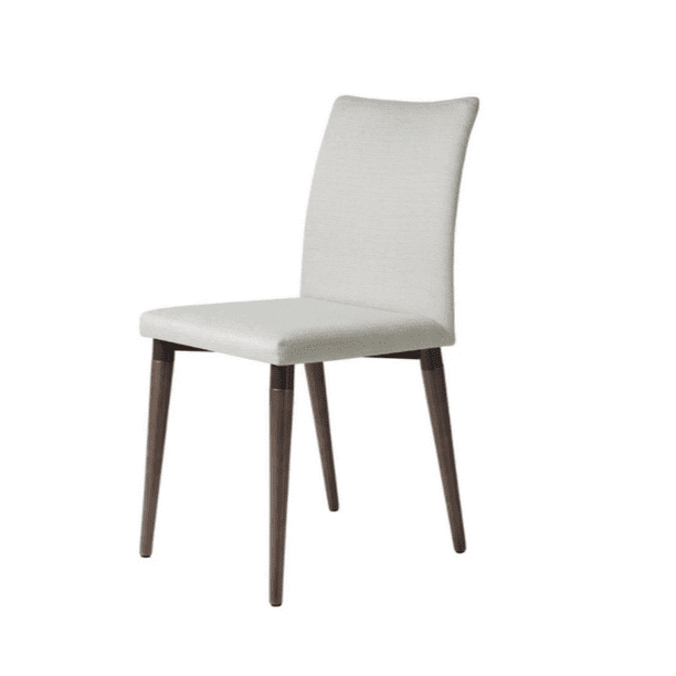 Moveis Silla para Comedor de Madera Tapizada con Tela Diseño Ergonómico color Blanco con Madera