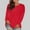 Red, variant on Women's Fashion Round Neck Solid Loose Long Sleeve T-shirt Pullover Tops Cute Tops for Women Red L