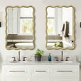 thumbnail image 4 of TEWLOSS Wavy Mirrors Wall Mirror, 36"x24" Bathroom Mirror Wood Framed, Natural, 4 of 11