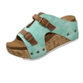thumbnail image 3 of longantii Womens Orthopedic Sandals Slip on Non Slip Arch Support Flat Wedge Sandals Wide Width Orthopedic Slippers 2026 Vacation Beach Orthopedic Shoes Green, 3 of 6