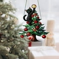 thumbnail image 2 of Cheapark Black Cat Christmas Tree Ornaments - Exquisite Acrylic Hanging Decor For Xmas Trees & Windows, Festive Home Holiday Accent, 2 of 5