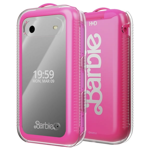 Clear Case for HMD Barbie Phone (USA VERSION ONLY), Nakedcellphone Transparent Hard Shell Slim Cover (Screen Protection, Textured Grip)