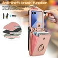thumbnail image 6 of Asuwish Compatible with Samsung Galaxy Z Flip 7 5G 2025 Wallet Phone Case Ring Crossbody Strap Stand Credit Card Holder RFID Protective Cell Cover for ZFlip7 Z7 G Flip7 7Z Women Girls Rose Gold, 6 of 9