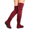 thumbnail image 3 of Nature Breeze FF44 Women Faux Suede Thigh High Back Drawstring Flat Boot, 3 of 3