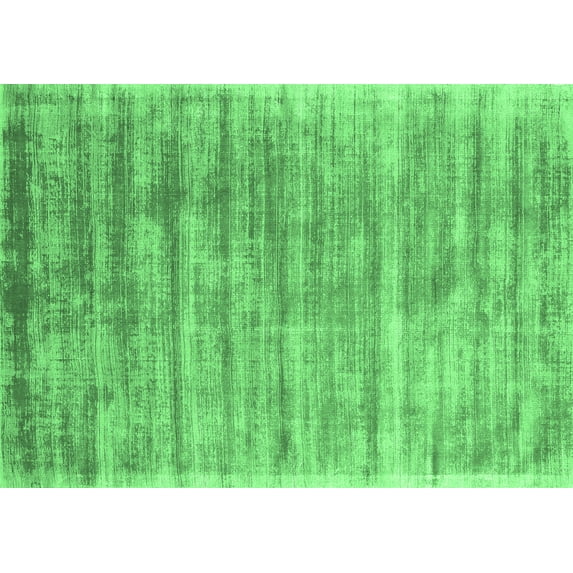 Ahgly Company Indoor Rectangle Abstract Emerald Green Contemporary Area Rugs, 2' x 4'