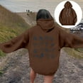 thumbnail image 5 of Women's Casual Hooded Sweatshirt for Fall and Winter – Cozy Pullover with Drawstring for Everyday Outings and School Coffee 2XL, 5 of 7