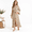 Brown-Medium, variant on Brown Medium Womens Gingham Long Sleeve Ruffle Wrap Cotton Bathrobe