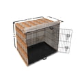 thumbnail image 6 of Feather Dog Crate Cover, Vertically Arranged Retro Style Elements in Stripes or Spots, Easy to Use Pet Kennel Cover Small Dogs Puppies Kittens, 7 Sizes, Dark Peach Charcoal Grey, by Ambesonne, 6 of 6