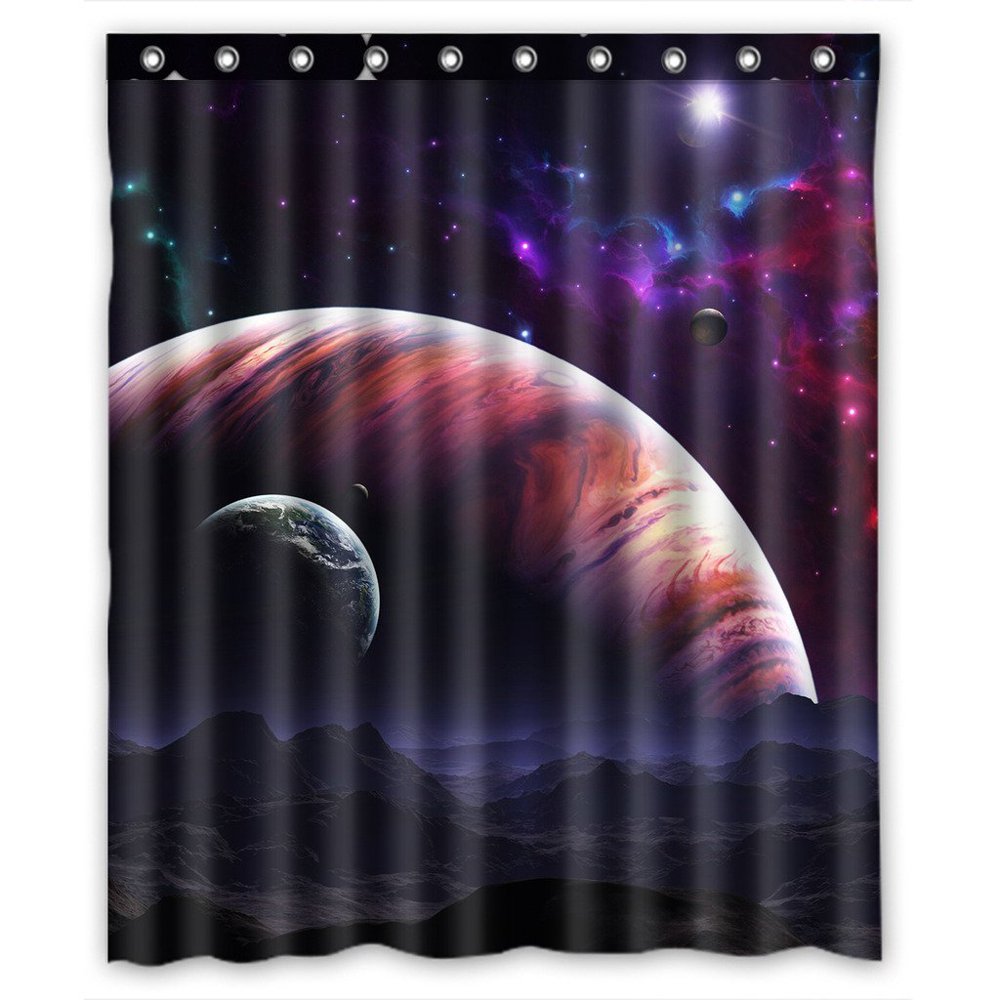 GCKG Nebula Galaxy Moon Space Star Universe Bathroom Shower