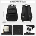 thumbnail image 5 of Cute Backpack for Women Men, Waterproof High School Bag Basic Backpack for College Students, Travel Laptop Backpack Lightweight Casual Daypack, Middle School Bookbag, Black, 5 of 8