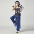 thumbnail image 3 of Eltusu Girls Belly Dance Sets, Sleeveless Elastic Waist Performance Shows Kids Dancewear Sets Blue Size 13-15 T, 3 of 6