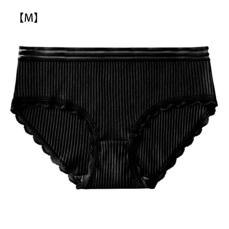 

Sonceds Women Cotton Underwear Girl Breathable Briefs Moisture Wicking Elastic Panty with Lace Edge