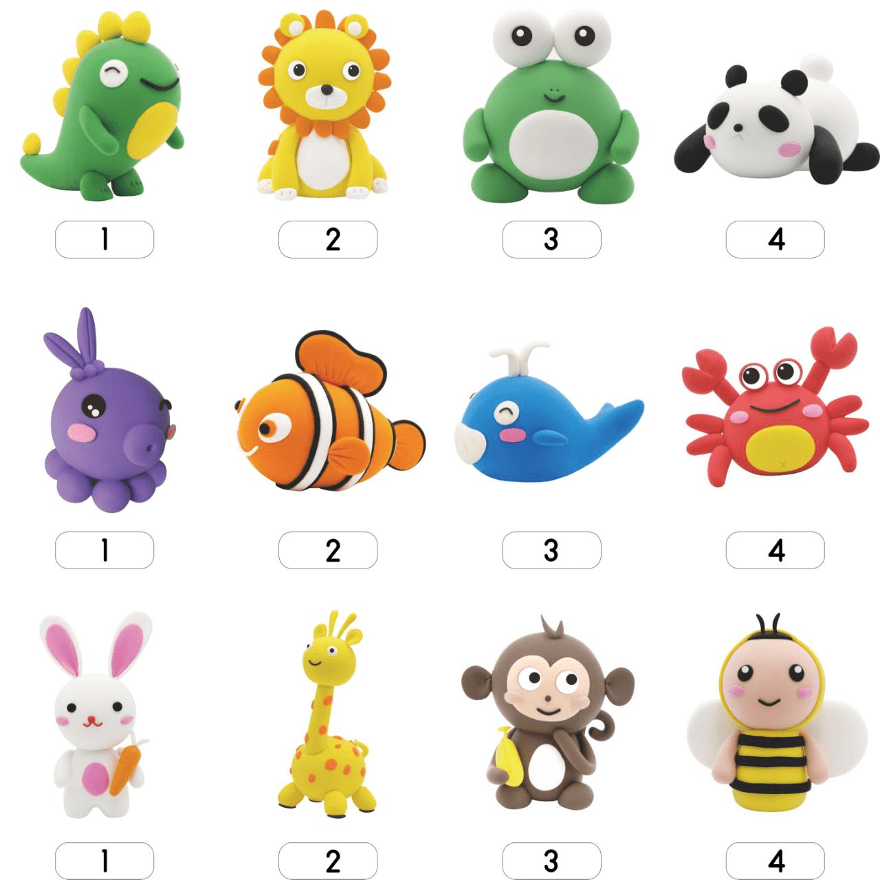 Sinkoo 12pcs Modeling Clays for Kids, Animal Theme Air Dry Clay Kit, DIY Model Magic Clay with Sculpting Tools and Tutorials, Valentines Day Gifts for Kids Classroom