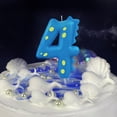 thumbnail image 5 of Blue dinosaur number 5 candle, 5 birthday candle, blue birthday number candle suitable for dinosaur theme, anniversary and birthday celebration number candle cake decoration supplies., 5 of 6
