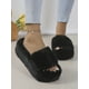 thumbnail image 3 of Women's Crossed Design Thick Bottom Plush Slippers With Soft Bottom, Indoor Shoes, 3 of 4