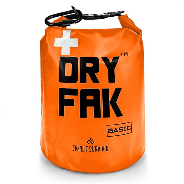 Botiquín de primeros auxilios EVERLIT DRY FAK 290 unidades, resistente al agua, naranja