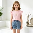 thumbnail image 2 of Girls Short Sleeve T Shirts Cute Little V Neck Tops Kids Summer Casual Blouses Clothes 6-12 Months 12-24 Months 2t 3t 4t 5t 6t 7t 8t 9t Children, 2 of 5