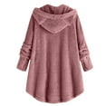 thumbnail image 6 of LYXSSBYX Women Long Sleeve Shacket Jacket Hot Sale Clearance Women Button Plush Tops Hooded Loose Cardigan Solid Color Coat Jacket, 6 of 6