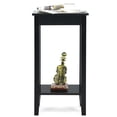 thumbnail image 2 of Gymax 2-Tier Nightstand End Side Table Coffee Table Wooden Legs Bedroom Black, 2 of 2
