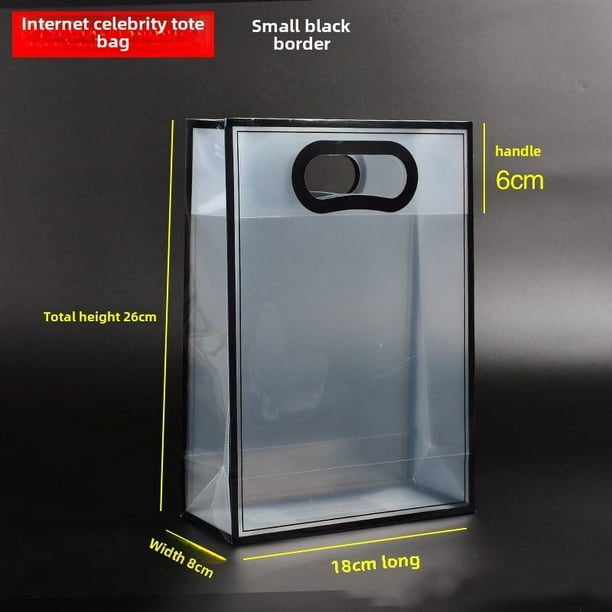 Bolsa de mano transparente de polipropileno, bolsa de regalo de plástico PVC esmerilado, bolsa de regalo para dulces del día del niño