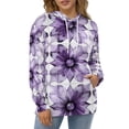 thumbnail image 3 of Purple Flower Regular Fit Hoodie, Sporty Pullover Hooded Sweatshirt for Men Women XL, 3 of 6