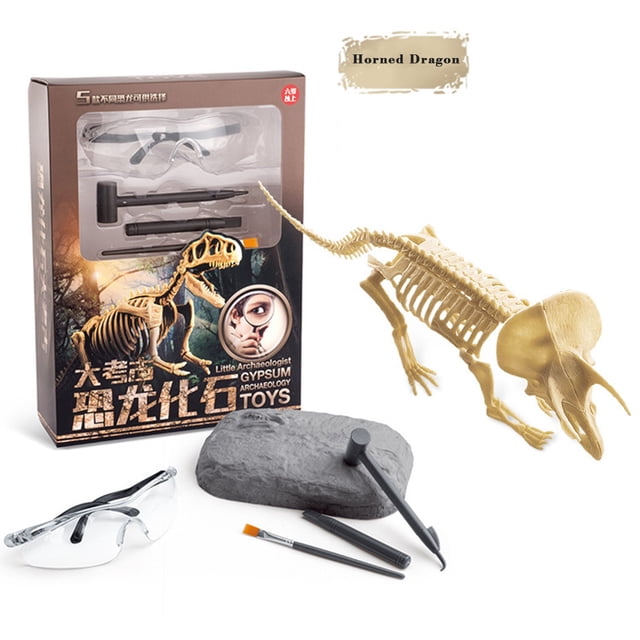 C Triceratops Dinosaur Toy Archaeological Excavation Educational Kit For Kids Fossil Digging