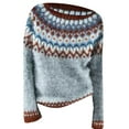 thumbnail image 2 of Kilaqueen Fair Isle Sweaters for Women Boho Retro Crewneck Long Sleeve Knit Pullover Tops Winter Fall Casual Loose Sweaters, 2 of 2