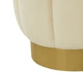thumbnail image 5 of SAFAVIEH Couture Maxine Glam Boucle Tufted Ottoman, Cream/Gold, 5 of 6