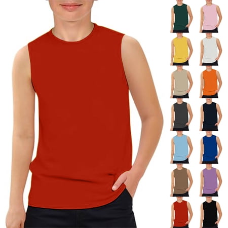 Nestiefly Boys Athletic Tank Tops Quick Dry Sleeveless Shirts Basketball Undershirts Kids Workout T-Shirts Royal Blue 100