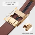 thumbnail image 4 of WHIPPY Women Leather Belt with Automatic Buckle Ladies Ratchet Leather Belts for Jeans Dresses Pants, 4 of 7