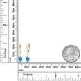 thumbnail image 3 of Gem Stone King 925 Sterling Silver and 14K Yellow Gold Swiss Blue Topaz Drop Dangle Leverback Earrings for Women (2.60 Cttw, Gemstone Birthstone, Oval Checkerboard 8X6MM), 3 of 4