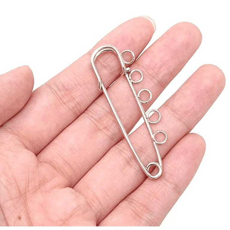 10pieces Brooch Pins 5 Holes for Brooch Making Blankets Sewing Crafts Jewelry, Women's, Size: One size, Silver