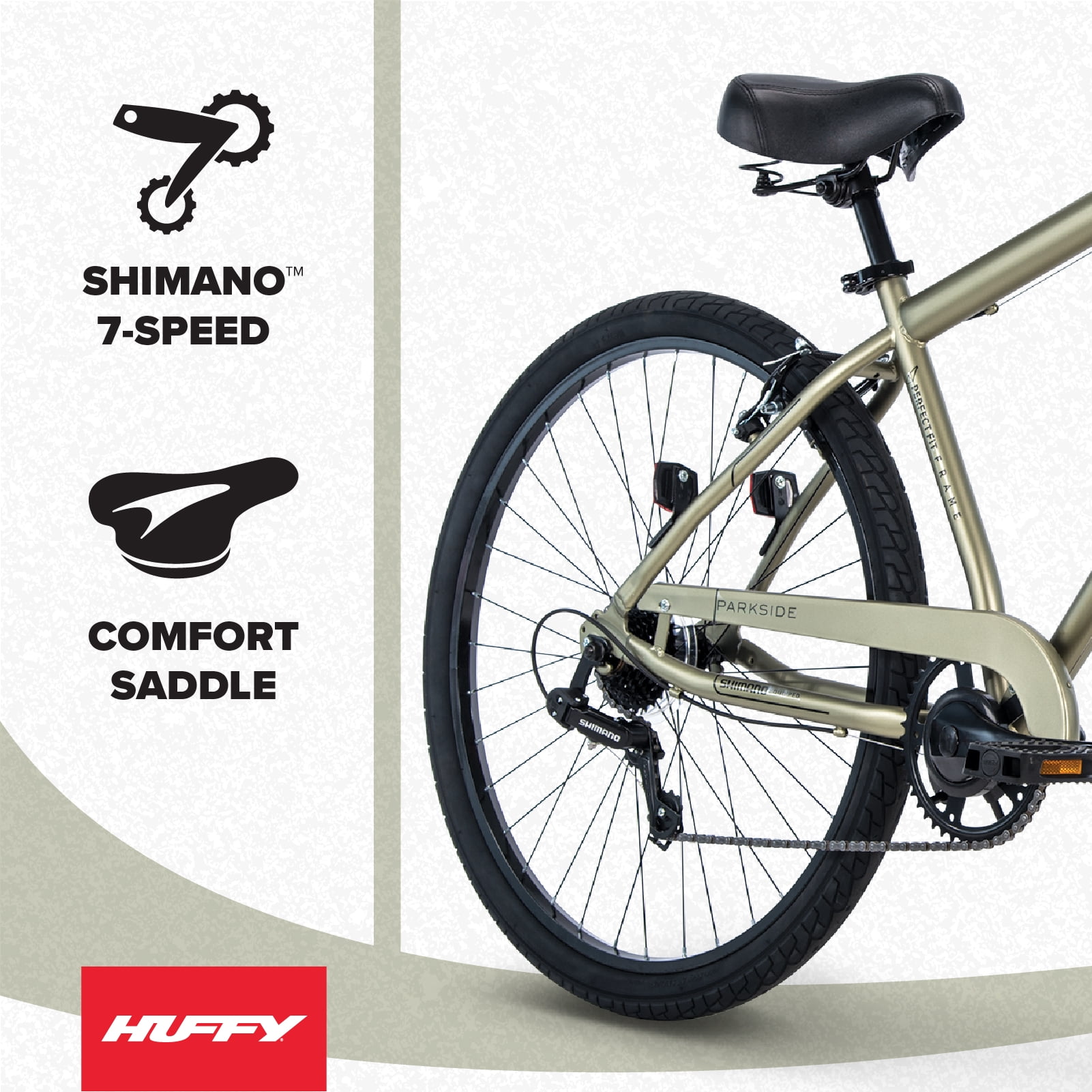 Huffy 27.5" Parkside Comfort Bike, Fits Riders 60"+, Sage Green, Adult, Men's