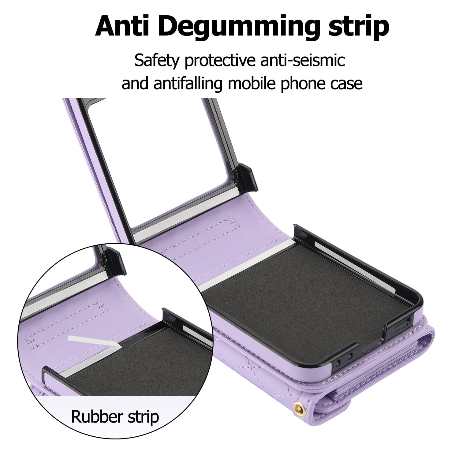 Crossbody Strap + Wristband Phone Case for Motorola Razr 60 Ultra / Motorola Razr Ultra 2025 Wallet Cover, PU Leather Flip Card Holder Cell Accessories for Women Girls RFID Blocking - Lightpurple